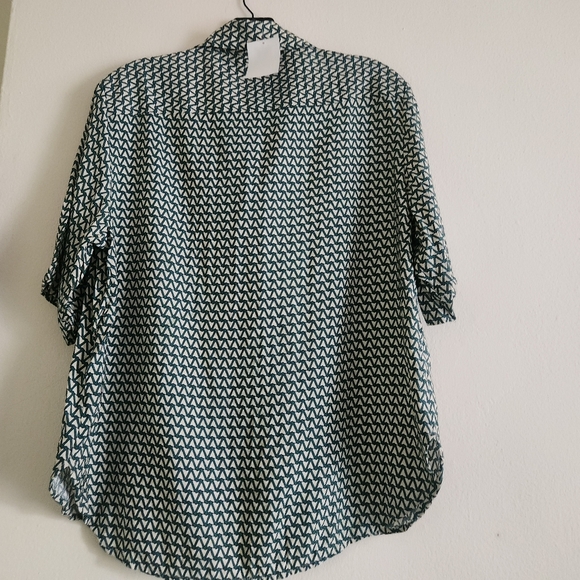 Set Oversized Resort Shirt & Pants Green Zigzag Dark Green Patterned… - Picture 12 of 16